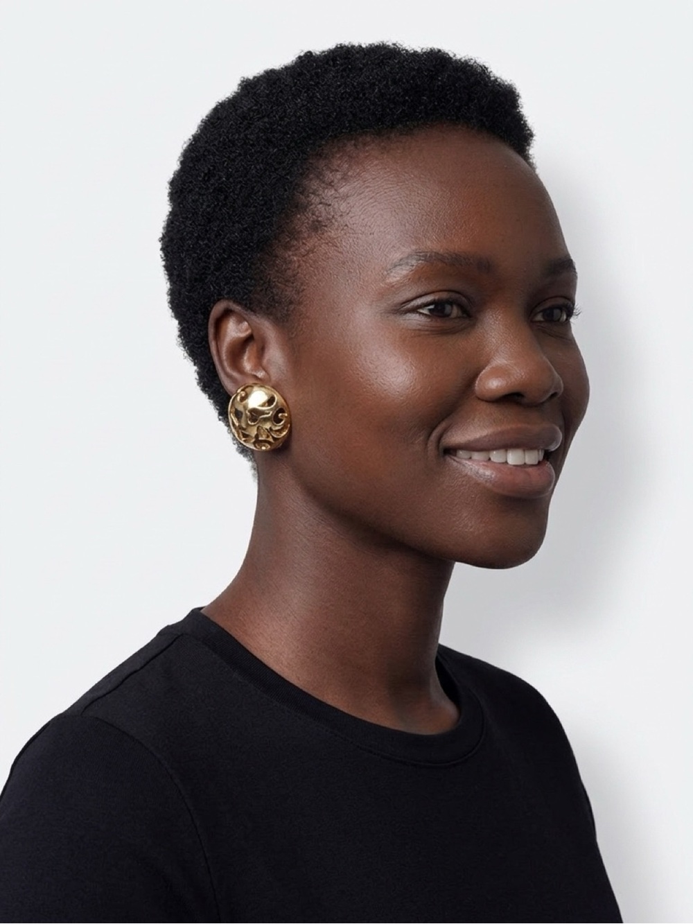 Avon Shiny Gold Swirl Clip-On Earrings